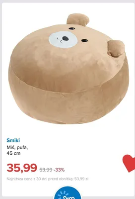 Pufa Miś Smiki 45 cm promocja w Smyk