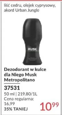 Dezodorant w kulce dla Niego Musk Metropolitano promocja w AVON