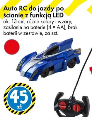 Auto RC do jazdy po ścianie z funkcją LED promocja w Tedi