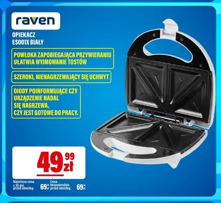 Opiekacz ES001X biały Raven promocja w RTV EURO AGD