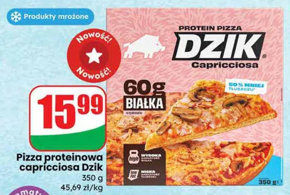 Pizza proteinowa capricciosa promocja w Dino