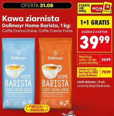 Kawa ziarnista Dallmayr Home Barista Caffe Crema Dolce promocja w Biedronka