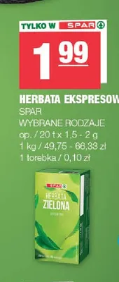 Herbata ekspresowa SPAR promocja w SPAR