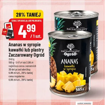 Ananas w syropie plastry Zaczarowany Ogród promocja w POLOmarket