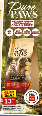 Karma dla kota Pure Paws wołowina z batatem sucha promocja w Twój Market
