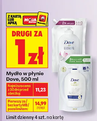 Mydło w płynie Dove promocja w Biedronka