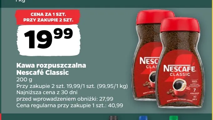 Kawa rozpuszczalna Nescafé Classic promocja w Netto