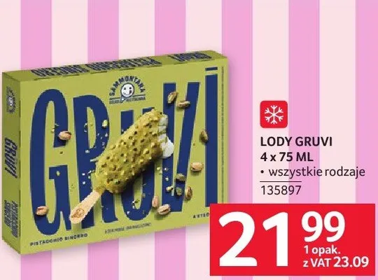 Lody Gruvi 4 x 75 ml promocja w Selgros