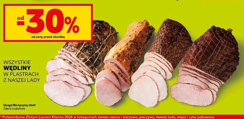 Wędliny w plastrach z naszej lady promocja w Kaufland