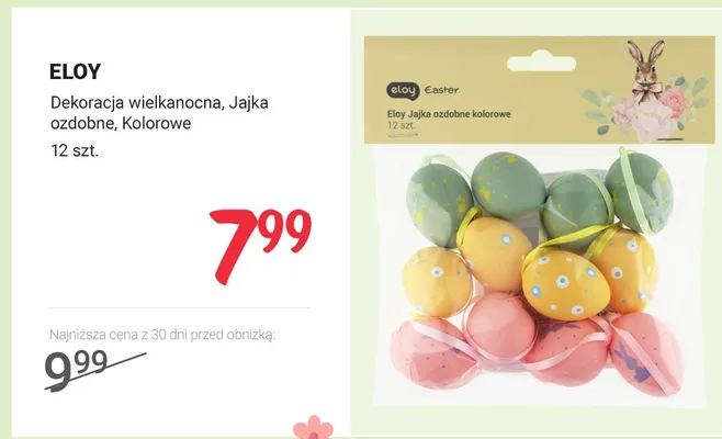 Dekoracja wielkanocna, Jajka ozdobne, kolorowe promocja w Rossmann