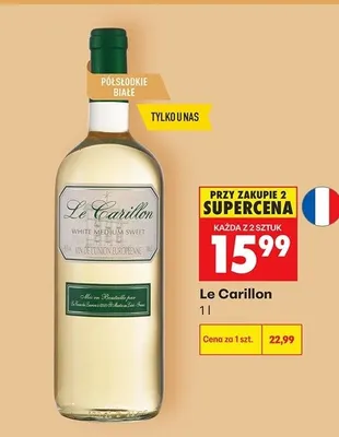 Wino białe półsłodkie Le Carillon promocja w Biedronka