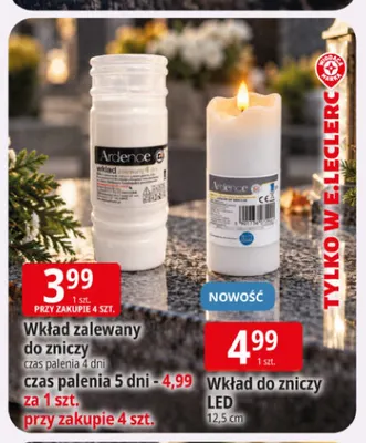 Wkład zalewany do zniczy czas palenia 5 dni Luks promocja w Leclerc