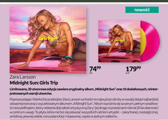 Płyta winylowa 2LP Zara Larsson Midnight Sun: Girls Trip promocja w Empik