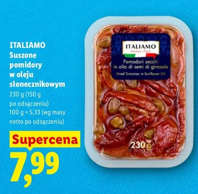 Suszone pomidory w oleju słonecznikowym promocja w Lidl