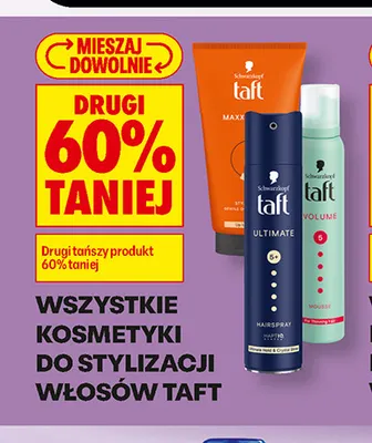 Kosmetyki do stylizacji włosów Taft promocja w Biedronka