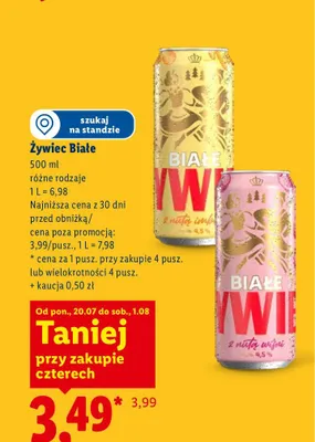 Piwo Żywiec Białe z nutą wiśni promocja w Lidl