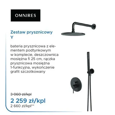 Zestaw prysznicowy OMNIRES Y promocja w Blu Salony Łazienek
