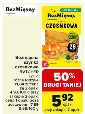 Bezmięsna szynka czosnkowa różne rodzaje promocja w Carrefour