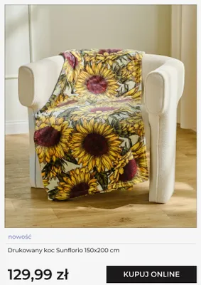 Koc drukowany Sunflorio home&you promocja w home&you