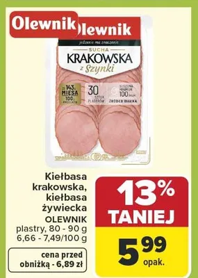 Kiełbasa krakowska, kiełbasa żywiecka promocja w Carrefour