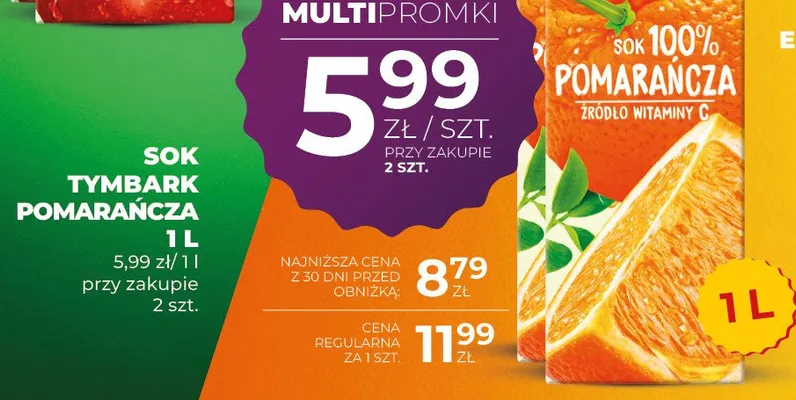 Sok pomarańcza promocja w Duży Ben