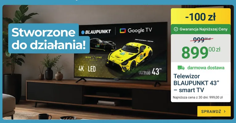 Telewizor BLAUPUNKT 43" smart TV promocja w ERLI