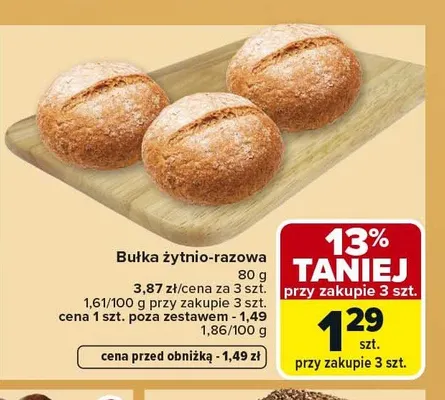 Bułka żytnio-razowa promocja w Carrefour Market