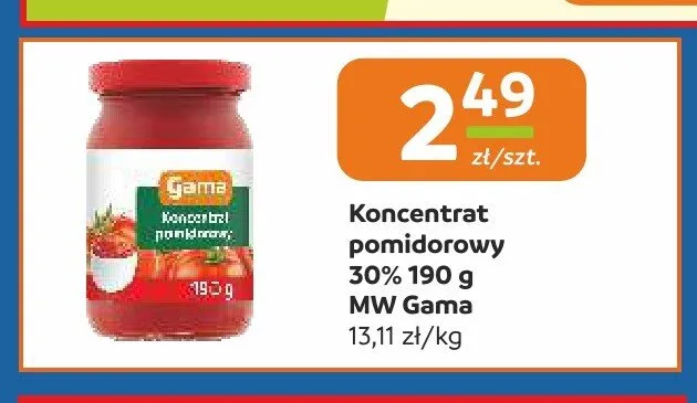 Koncentrat pomidorowy MW Gama promocja w Gama