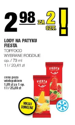 Lody na patyku Fiesta promocja w SPAR