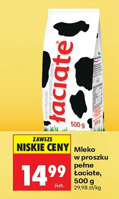 Mleko w proszku Łaciate promocja w Biedronka