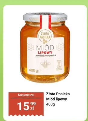 Miód lipowy 400 g promocja w Biedronka