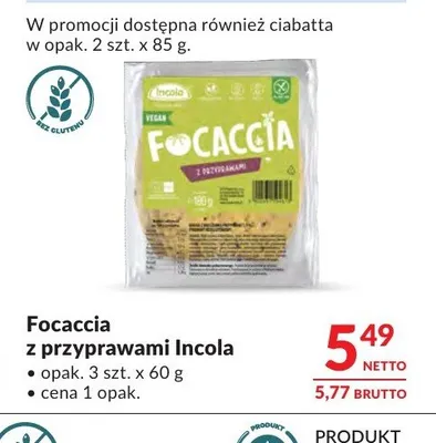 Focaccia z przyprawami Incola 3-pak promocja w Makro