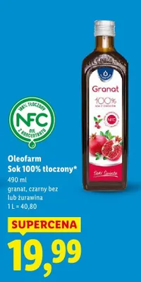 Sok 100% tłoczony czarny bez  promocja w Lidl