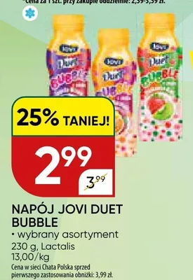 Napój Jovi Duet Bubble Lactalis promocja w Chata Polska