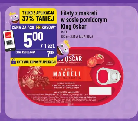 Filety z makreli w sosie pomidorowym King Oscar promocja w POLOmarket