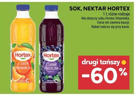 Sok, nektar hortex promocja w Stokrotka