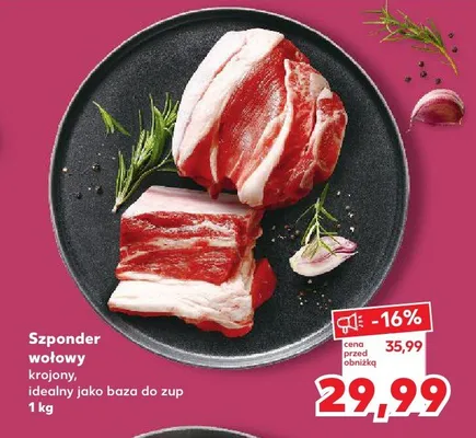 Szponder wołowy krojony promocja w Kaufland