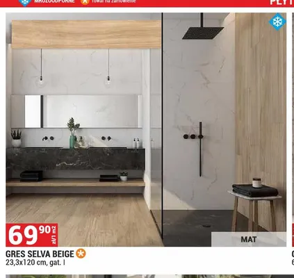 Gres Selva Beige 23,3x120 cm promocja w Merkury Market