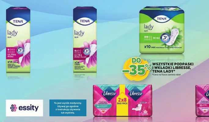 Podpaski lady slim ultra plus Tena promocja w Stokrotka