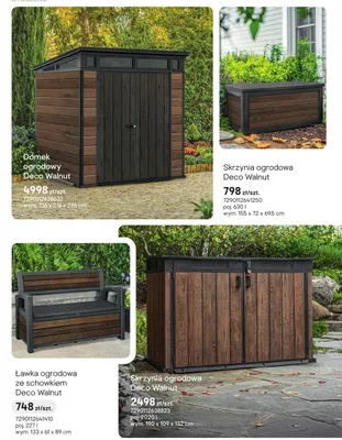 Ławka ogrodowa ze schowkiem Deco Walnut promocja w Castorama