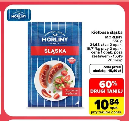 Kiełbasa śląska Morliny promocja w Carrefour Market
