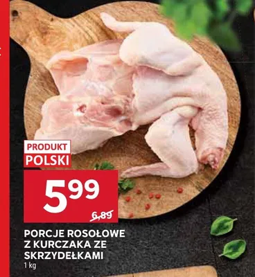 Porcje rosołowe z kurczaka ze skrzydełkami polskie promocja w Stokrotka