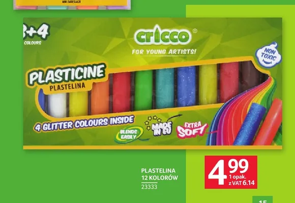 Plastelina Cricco 12 kolorów promocja w Selgros