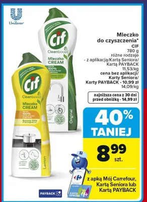 Mleczko do czyszczenia Cream promocja w Carrefour Market