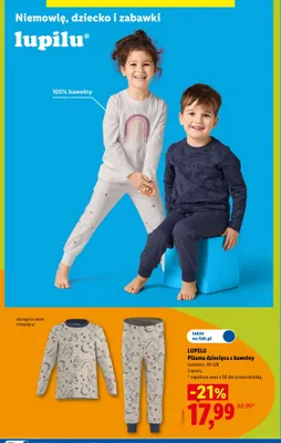 Piżama dziecięca z bawełny Lupilu promocja w Lidl