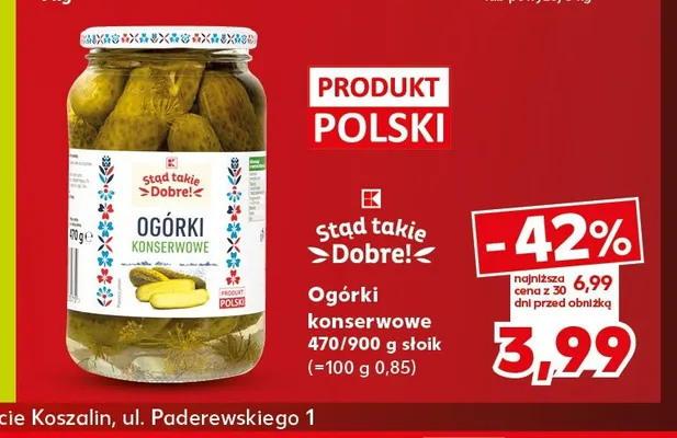 Ogórki konserwowe Stąd takie Dobre! promocja w Kaufland