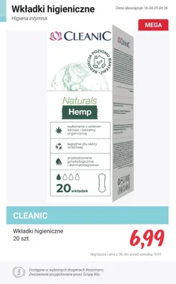 Wkładki higieniczne promocja w Rossmann