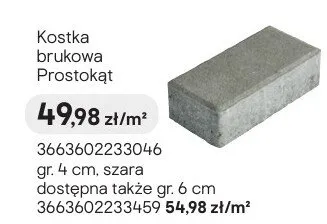 Kostka brukowa Prostokąt szara promocja w Castorama
