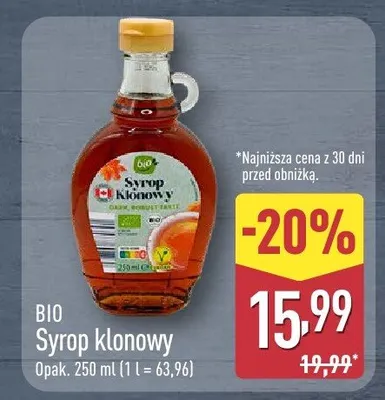 Syrop klonowy BIO promocja w Aldi