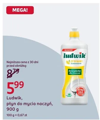 Płyn do mycia naczyń Ludwik, 900 g promocja w Rossmann